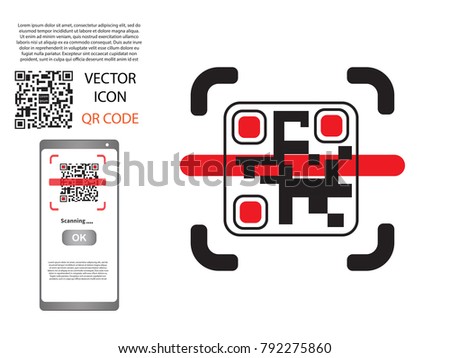 Vector design (QR barcode cannot be scanned) payment , online shopping , cashless technology concept. Digital pay without money , using for mobile phone application to scan qr code with smartphone.