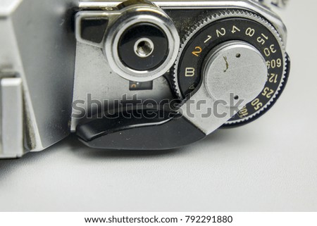 Vintage 35mm Film Camera Close Up of Dials