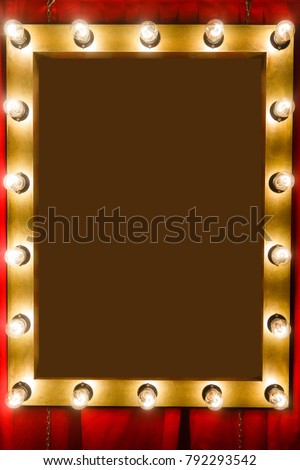 Photo frame with bulbs around perimeter