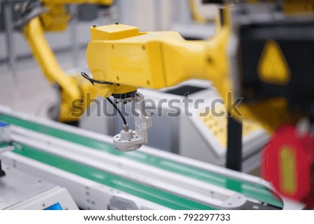 modern robot arm in the workshop