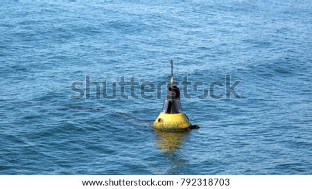 Buoy floating on the sea