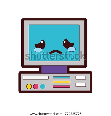 full color crying and tender computer technology kawaii