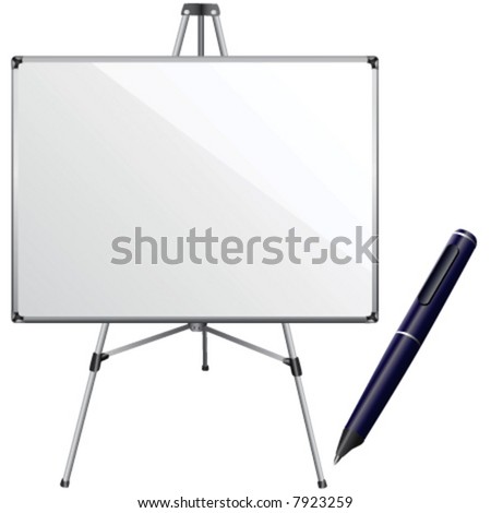 white board and pen vector