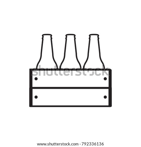 Outline of a group of beer bottles, Vector illustration