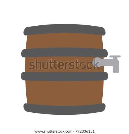 Isolated beer barrel icon on a white background, Vector illustration