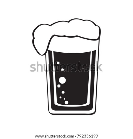 Silhouette of a glass with beer, Vector illustration