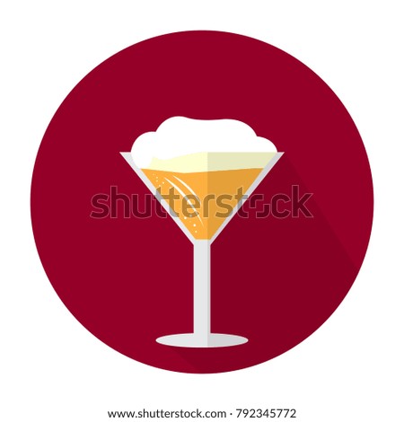Cocktail icon on a button, Vector illustration