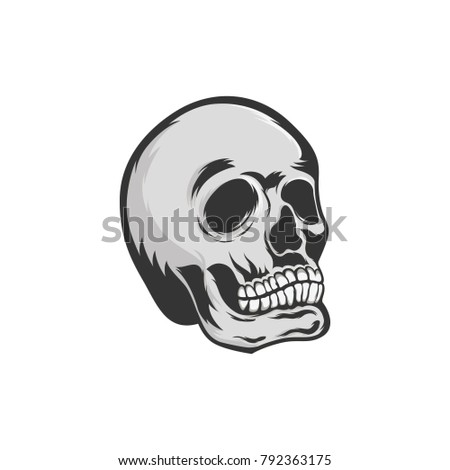 Skull monocrome vector head illustration charactres modern style on eps 8