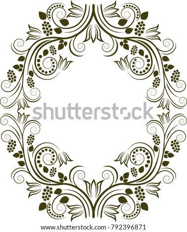 silhouette of floral frame
