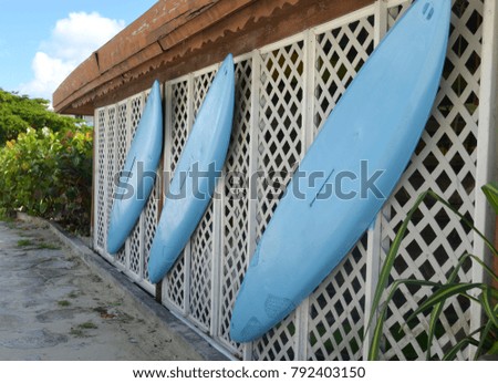 Blue surf boards