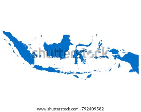 Indonesia map Sky Blue Tone vector isolated on white background vector EPS 10 Royalty-Free Stock Photo #792409582