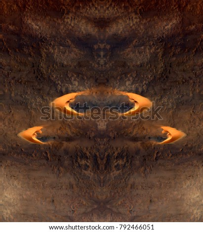 gravitational waves, Tribute to Dalí, abstract symmetrical vertical photograph of the deserts of Africa from the air, aerial view, abstract expressionism, mirror effect, symmetry, kaleidoscopic