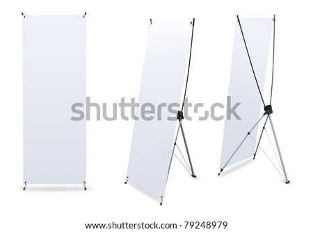 Blank banner X-Stands tree displays for design work Royalty-Free Stock Photo #79248979