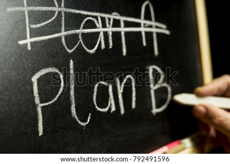 The concept of choosing between plan A and plan B. inscription on a chalkboard.