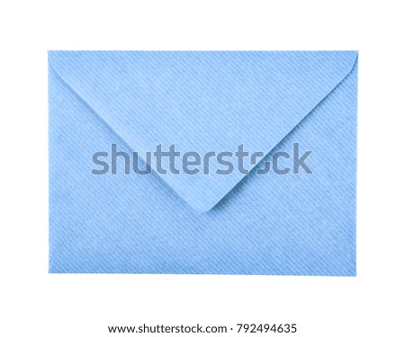 Single closed envelope isolated over the white background