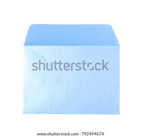 Opened paper envelope isolated over the white background