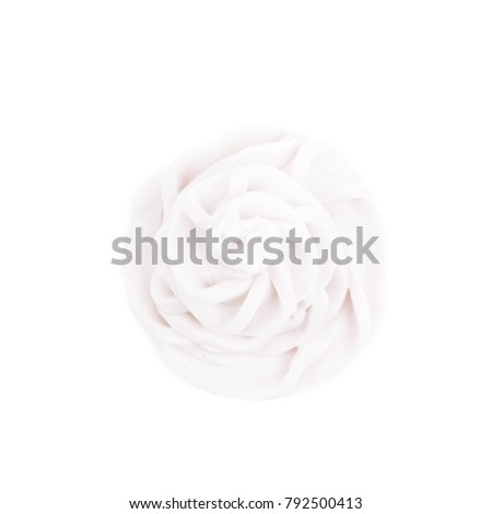 Frosting cream swirl isolated over the white background