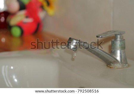 a water tap open it have a water proping