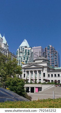 Vancouver Art Gallery in front of Cathedral Place - Vancouver, Canada
