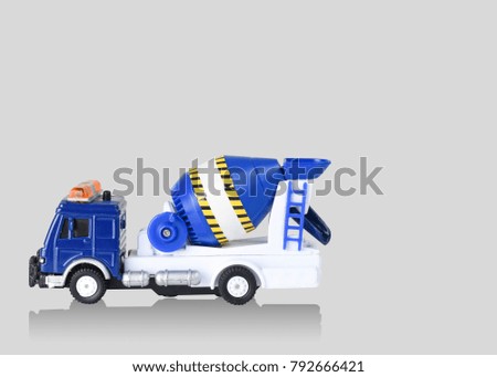 model toy cement trucks background,copy space