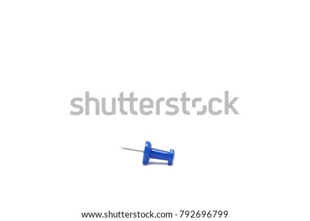 Deep Blue pin isolated on a white background