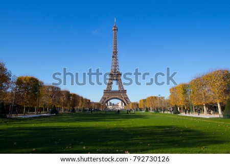 Eiffel Tower on an Autumn Day