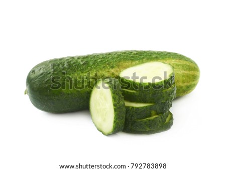 Fresh cucumber vegetable isolated over the white background