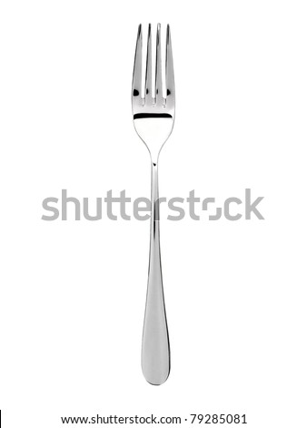 Silver fork on white background Royalty-Free Stock Photo #79285081