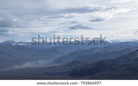  snow-capped Caucasus mountains. The plateau Lago Naki