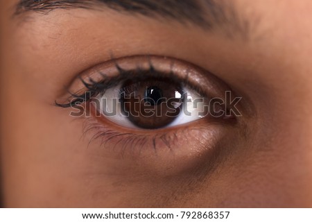 Extreme Close-up Photo Of African Woman's Eye Royalty-Free Stock Photo #792868357