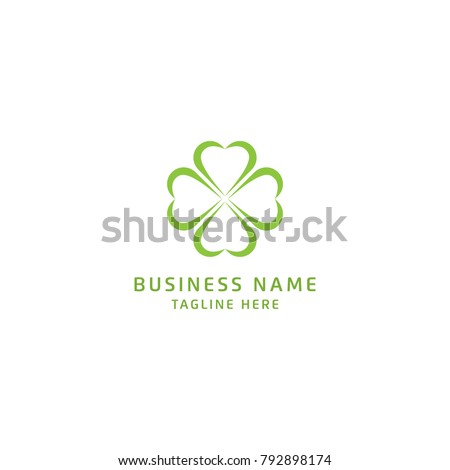 Green Clover Leaf Logo Design Vector Royalty-Free Stock Photo #792898174