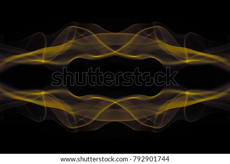 Beauty gold smoke on dark background, movement golden of smoke on fire flame, Abstract and texture of amazing magic golden smoke on black background