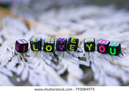 Valentine's Day "I Love You" decoration closeup blur background