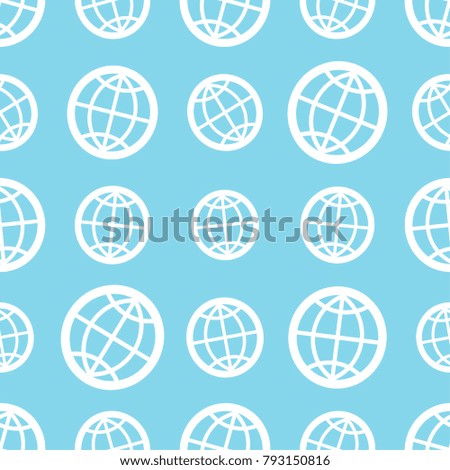 Earth world pattern blue cyan background