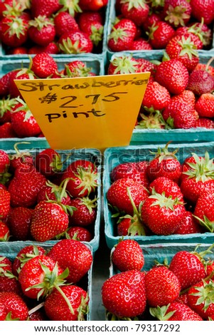 Strawberries for Sale at the Farmer's Market