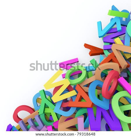 Abstract background with colorful alphabet
