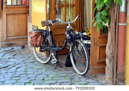 Old French moped still business Royalty-Free Stock Photo #793200103