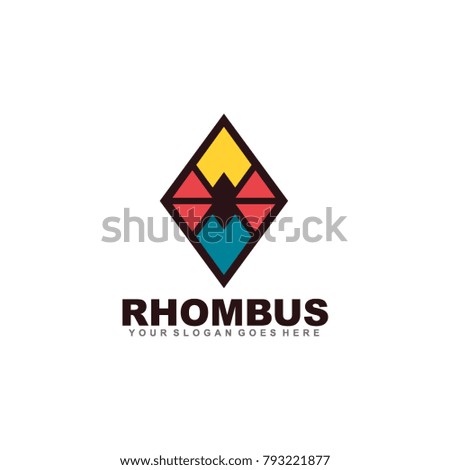Rhombus icon logo design vector template