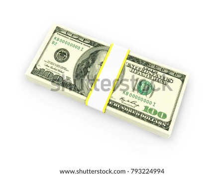 Stack of 100 dollars bills