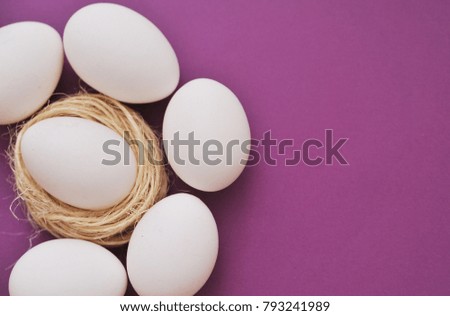 Easter eggs on a colorful background