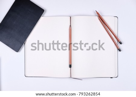 Art and office mock up for designer. Blank page or notepad for mockups or simulations