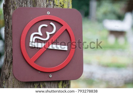 Symbols Not smoking area.Smoking is prohibited in this area.