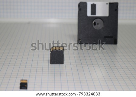 memory cards and floppy disk
