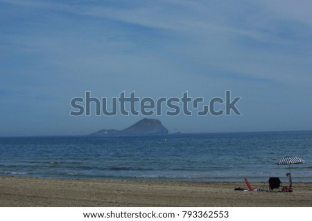 A piece of Mediterranean beach at La Manga (Spain)