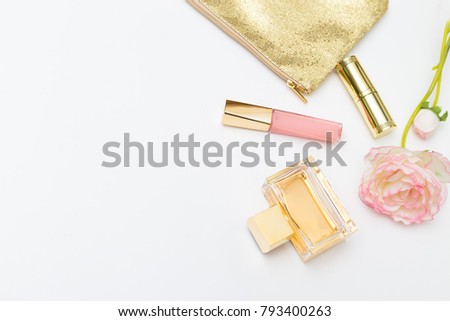 Gold and pink make up