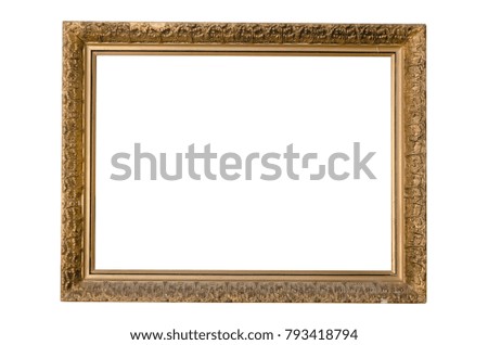Vintage photo frame isolated on white background.