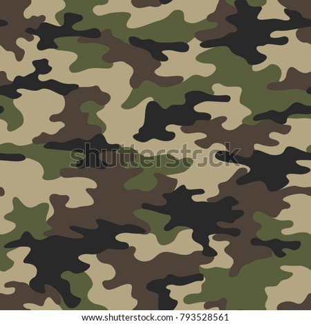 Camouflage seamless pattern. Abstract modern vector military backgound. Fabric textile print tamplate. Royalty-Free Stock Photo #793528561