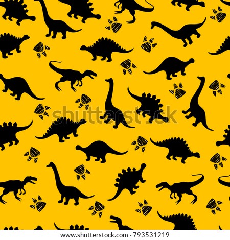 Cute kids dinosaurs pattern for girls and boys. Colorful dinosaurs on the abstract grunge background.. The dinosaurs pattern is made in neon colors. Urban pattern. backdrop for textile and fabric. Royalty-Free Stock Photo #793531219