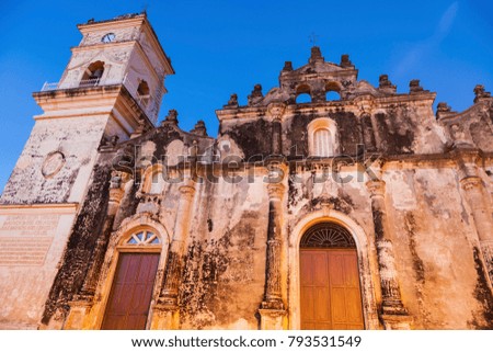 La Merced Church in Granada. Granada, Nicaragua.