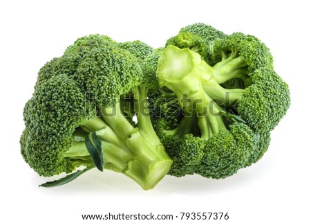 Fresh broccoli isolated on white background Royalty-Free Stock Photo #793557376